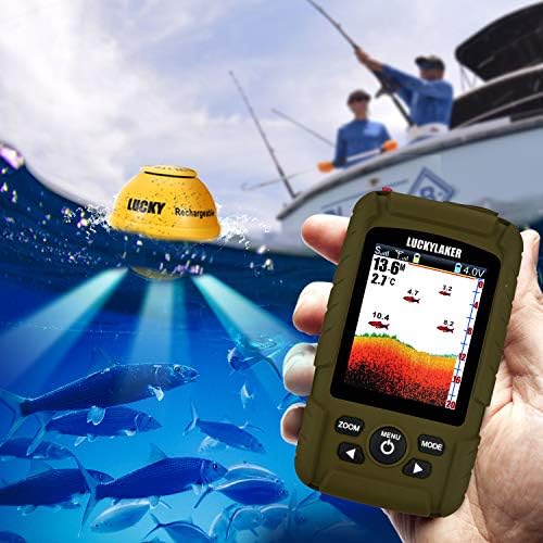LUCKY Wireless Handheld Fish Finders Boat Wired Transducer Fishing Finder Sensor Sonar Waterproof Portable Depth Finders for Ice Fishing Sea Fishing Kayak - Image 2