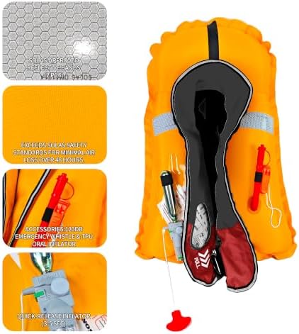 Manual Inflatable Life Jacket,Preserver PFD for Adults,Life Vest for Adults,Supports Weight up to 330 pounds - Image 3