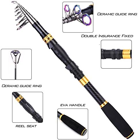 Sougayilang Fishing Rod Reel Combos Carbon Fiber Telescopic Fishing pole with Spinning Reel for Travel Saltwater Freshwater Fishing - Image 4