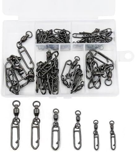 Natufish Fishing Snap Swivels 50/110Pcs High Strength for Saltwater Fishing by Natufish
