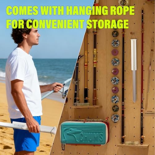 Dr.Fish Sand Spikes PVC Aluminum Surf Fishing Rod Holder, Beach Fishing Rod Holder, Portable Pole Holder Saltwater & Freshwater Shore Use River Bank - Image 6