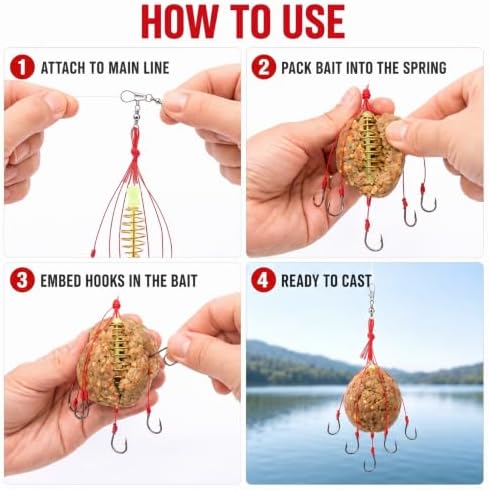 Teenyyou 9 Pack Carp Fishing Baits Hooks with Fishing Spring Carp Feeder Lure Trap Hook 6#-14# Full Size Bait Tackle - Image 5