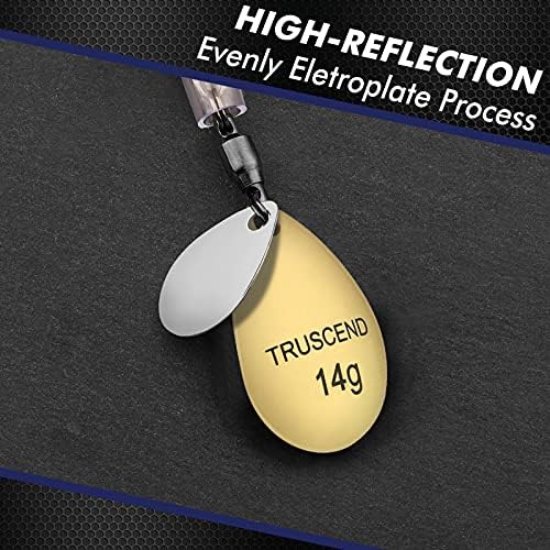 TRUSCEND Swim or Jig Fishing Spinner Baits for Freshwater and Saltwater, Rooster Tail Fishing Lures for Trout Bass Walleye Crappie Salmon Pike, Blade Bait with Copper Blade - Image 4