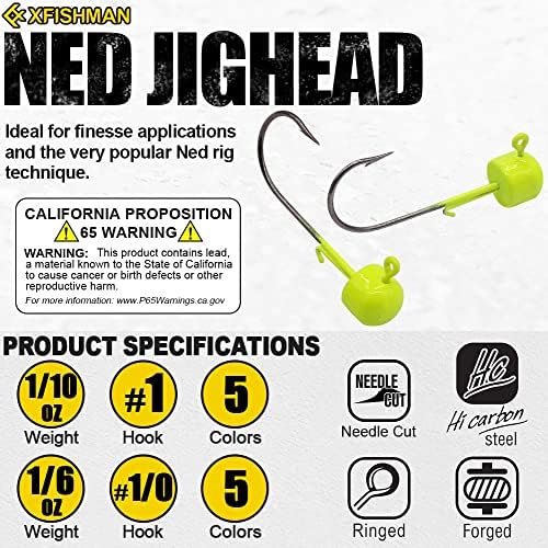 Ned-Rig-Kit-Finesse-Baits-Soft-Plastic-Worms-Fising-Lure for Bass Stick Swimbait Minnow Crawfish Lures Shroom Ned Jig Head Kit - Image 4