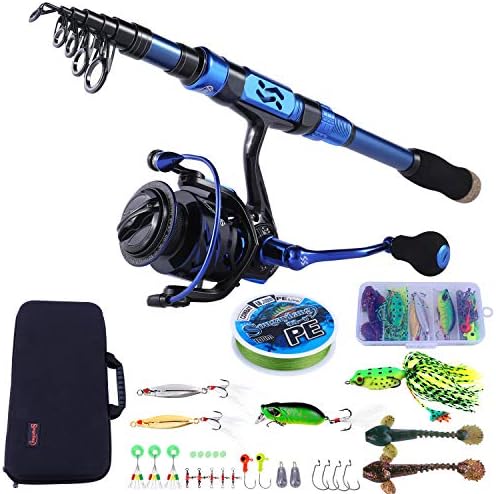 Sougayilang Fishing Rod and Reel Set Carbon Fiber Telescopic Fishing Rod 12+1BB Spinning Reel with Carry Case for Saltwater Freshwater by Sougayilang