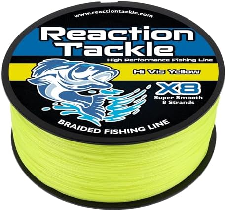 Reaction Tackle Braided Fishing Line - Pro Grade Power Performance for Saltwater or Freshwater Fish - Colored Fishing Line Braid for Extra Visibility by ReactionTackle