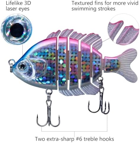 BASSDASH SwimPanfish Multi Jointed Bluegill Bass Fishing Lure Swimbaits - Image 4