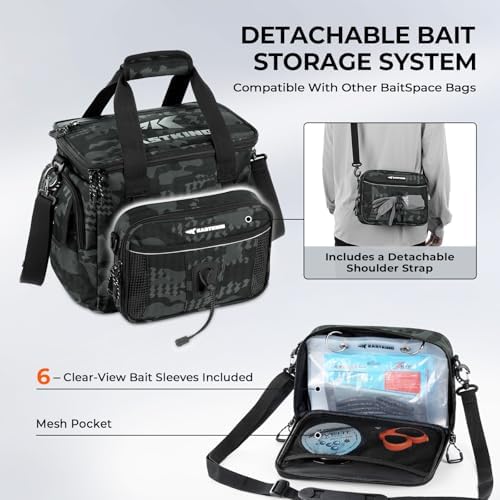 KastKing BaitSpace Tackle Bag with Removable Bait Binder, 4 Tackle Boxes - Image 6