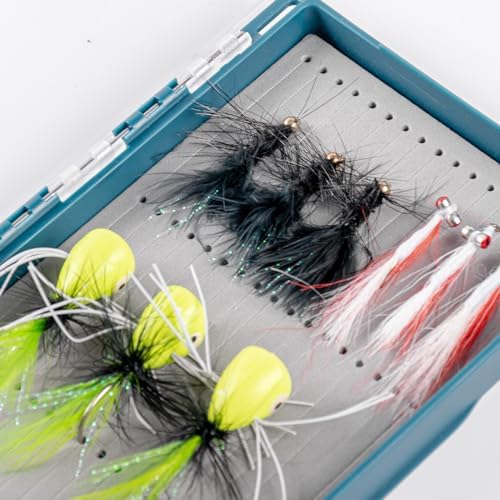 SF Streamer Fly Fishing Box with Magnetic Closure & Clear Lid, Polycarbonate Fly Box for Streamers, Nymphs and Trout - Streamer Foam - Image 5