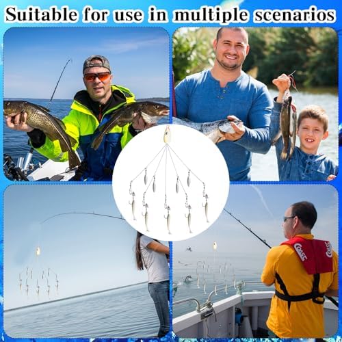 Lunmon 2 Pcs 5 Arms Umbrella Rig Fishing Lures for Bass Walleye - Image 6