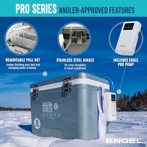 ENGEL Live Bait Cooler PRO for Fishing - Portable Minnow and Bait Bucket with Lithium-Ion Rechargeable Aerator - Image 5