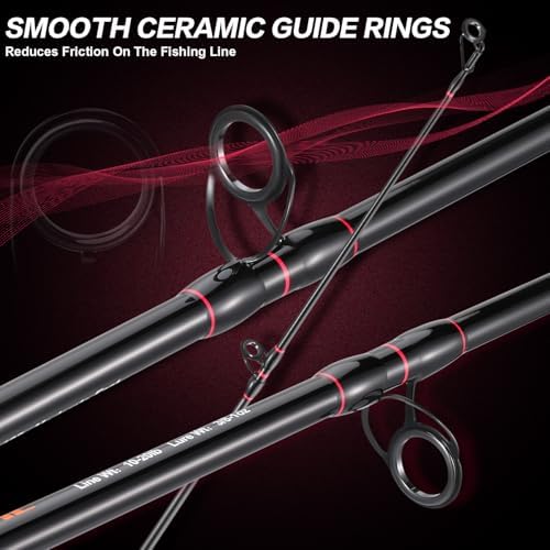 Sougayilang Surf Fishing Rod and Reel Combo, 4 Piece MH/H Saltwater Fishing Combo with 5000 Size Spinning Reel(12'/15') - Image 4