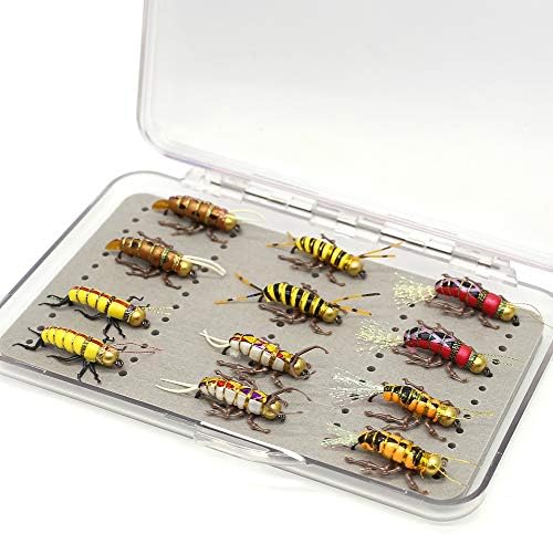 YZD Fly Fishing Flies Realistic Dry Wet Nymph Trout Flies Hand Tie Lures Kits 12/26/48 Pcs… - Image 6