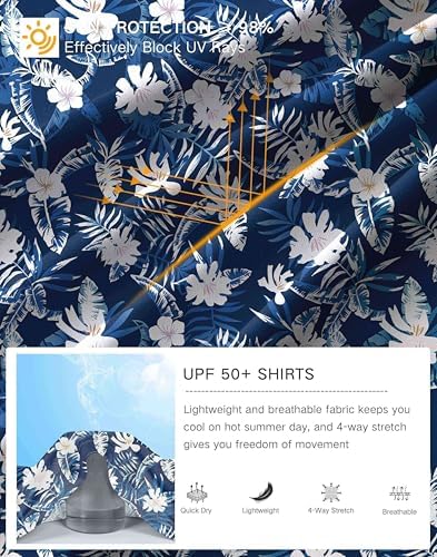 Pudolla Men's Sun Protection Hoodie Shirts UPF 50+ Fishing Hiking Shirt - Image 5