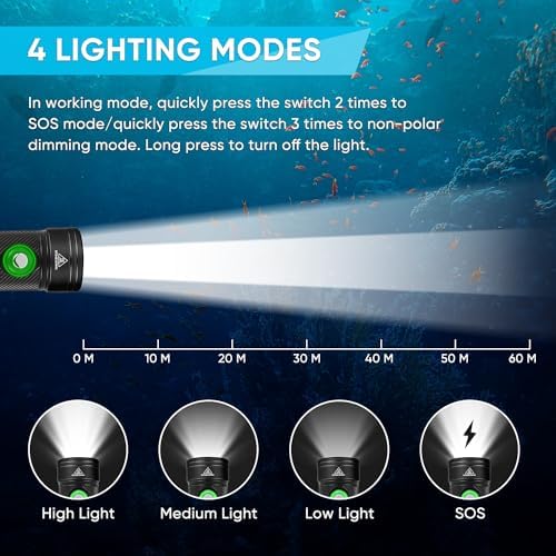 WINDFIRE DF180 Dive Light Rechargeable High Lumen Scuba Diving Flashlight - Image 3