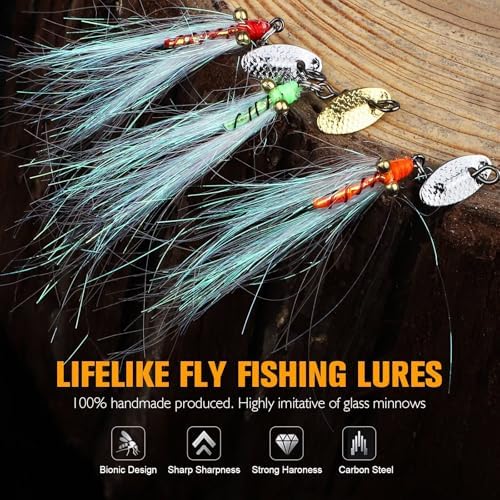 Dovesun Fly Fishing Trout Lures with Fishing Spinner 5PCS/10PCS - Image 6