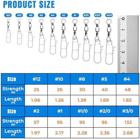 100 PCS Fishing Swivels Snap,Stainless Steel Swivel Fishing Line Connector,Interlock Fishing Hooks Clip,Barrel Snap Swivels for Freshwater and Saltwater Fishing - Image 2