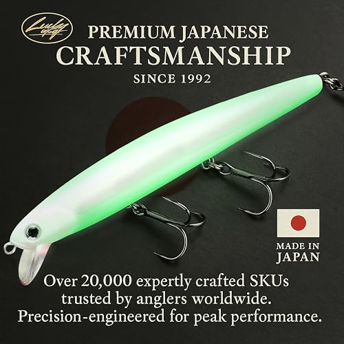 LUCKY CRAFT FlashMinnow 110, Super Glow Series, Saltwater Fishing Lures, Jerkbait Surf Fishing Accessories and Gear, 1-2 ft Slow Suspending Topwater Lure, Halibut and Bass Fishing Lures - Image 2
