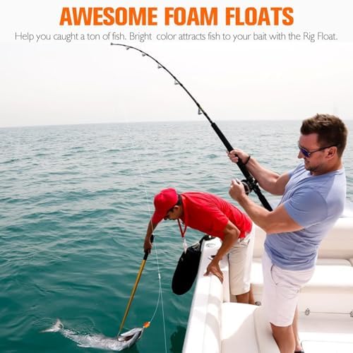 Dovesun 220/104/80/60/54/52/42pcs Pompano Rig Floats for Surf Fishing Foam Bobbers for Fishing Fly Fishing Bobbers Floats Bright Color Kit/Round/Cylindrical/Heart/Bullet/Pill/Spin Shape - Image 4