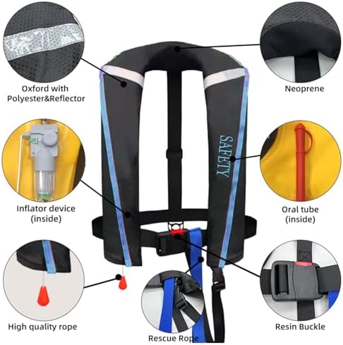 Automatic Inflatable Life Jacket|Life Vest for Adults|PFD Low Profile|Supports up to 330 lbs - Image 3