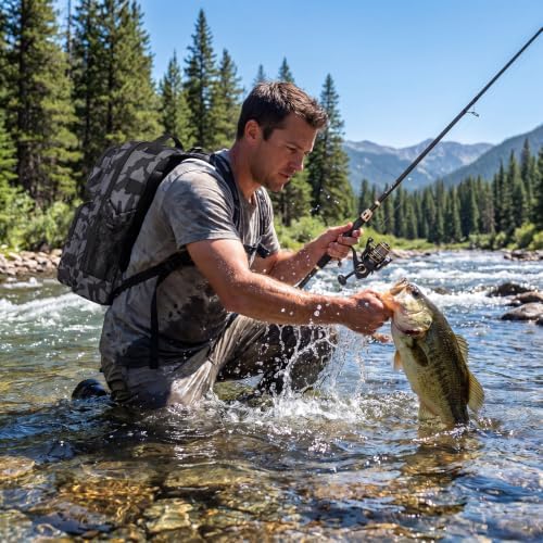 PLUSINNO Fishing Backpack with Rod & Reel Combos, Fishing Gear Kit - Image 2
