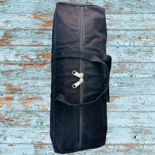 ADROIT Heavy Duty Double Zipper Black Canvas Bag | Sizes 16" 24" 32" 48" 60" | Double-Reinforced Nylon Straps - Image 3