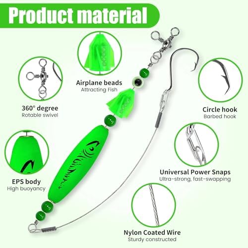YOTO Santee Cooper Rig, Catfish Rig for Bank Fishing, Catfishing Tackle Rattler Floats, Chunky Rigs Catfish Equipment - Image 3