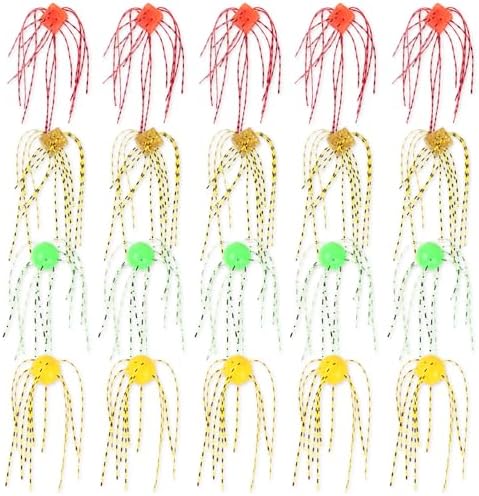 Silicone Soft Dice Fishing Lures: 12pcs Multiple Tentacles Slow Sink Soft Plastic Baits for Bass Drop Shot Finess Wacky Rig by Vefungyan