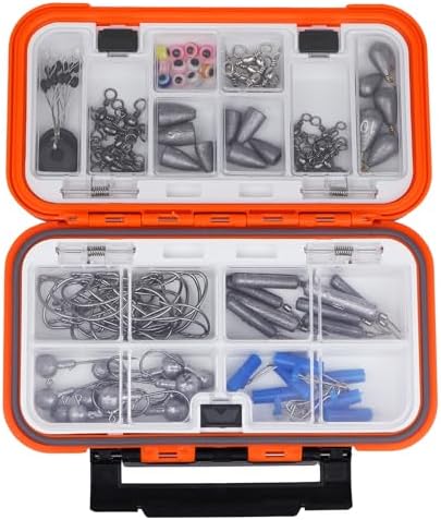 small tackle box, mini waterproof fishing tackle box organizer, double sided ABS plastic organizer box, travel storage containers for (M orange) - Image 6