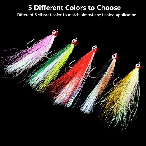 Clouser Minnow Fishing Flies, 10pcs Saltwater Fly Fishing Lures Hand Tied Clouser Minnow Fly Streamer Hooks for Bass Striper Flounder Saltwater Freshwater - Image 5