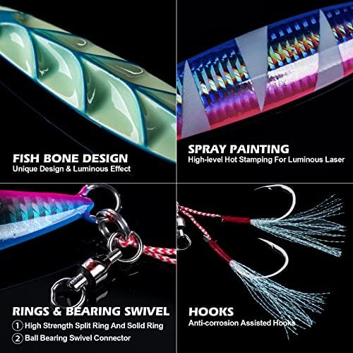 Goture Glow Slow Pitch Jigs,100g/150g/250g Fishing Jig Saltwater - Image 4