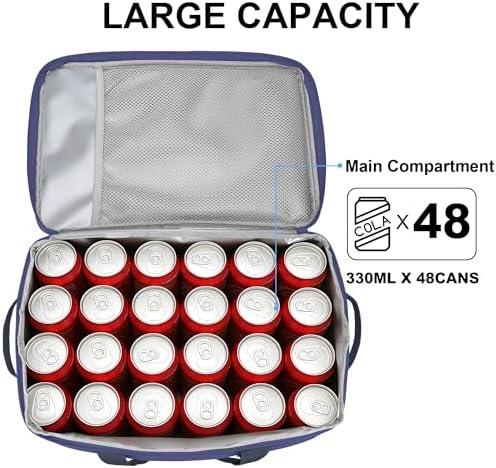 48 Can Insulated Soft Sided Collapsible Cooler Bag Ice Chest - Image 2