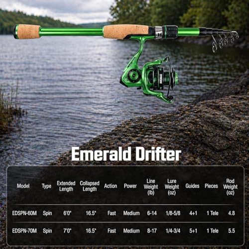 Telescopic Fishing Combo, 6FT/7FT Carbon Fiber Travel Rod with 3000 Spinning Reel for Bass Trout Catfish Freshwater Saltwater - Image 5