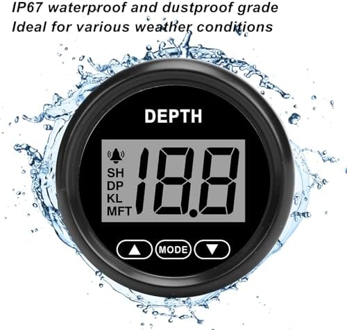 Boat Depth Gauge Alarm LCD Digital Display 52mm 328.08ft Depth Indication Yachts Fishing Vessels - Image 5