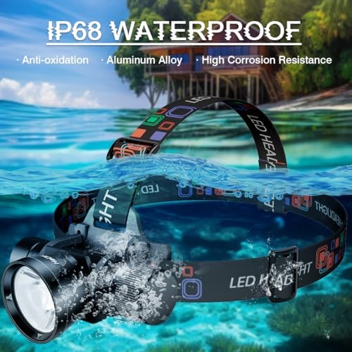 3000LM IP68 Waterproof Diving Headlamp 3 Modes Scuba Dive Light - Image 3