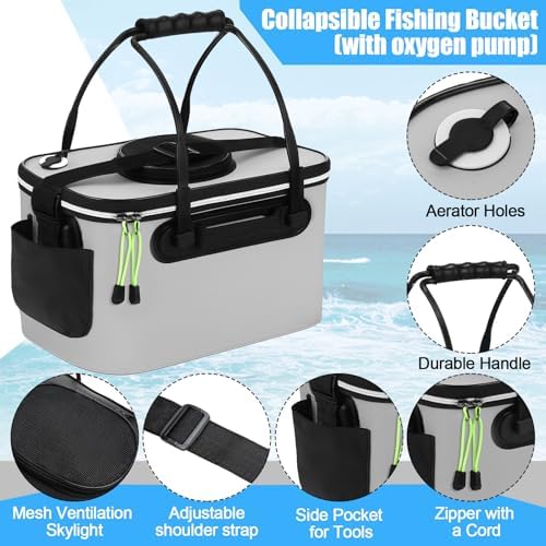 2 Pcs Fishing Bucket and Live Bait Aerator - Image 3
