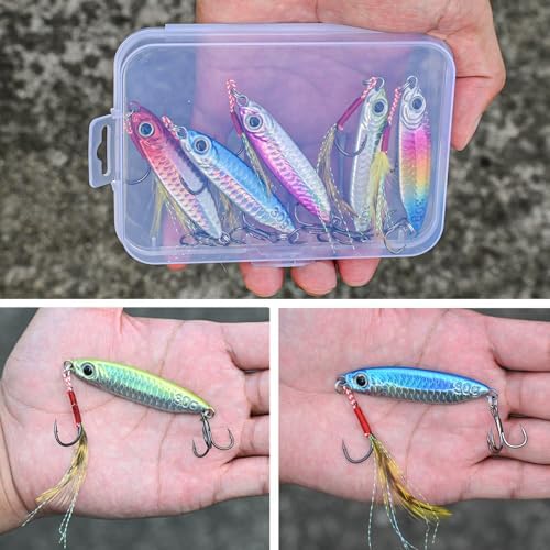 Jigs Fishing Lures Saltwater Fishing Spoons with Ultra-Sharp Hooks Micro Jigging Bait for Bass Tuna Salmon Grouper - Image 5