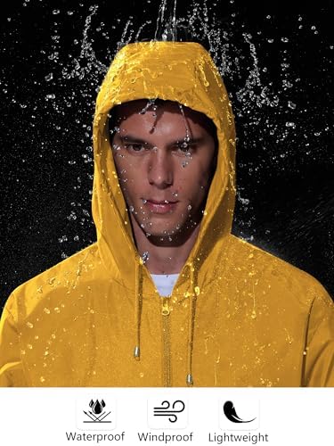 UIQUR Mens Rain Jacket Raincoat Waterproof Windbreaker - Image 4