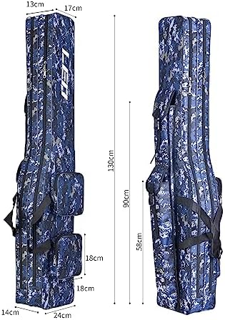 LEOFISHING Fishing Tackle Storage Bag 130cm/4.27ft Portable Fishing Rod Reel Organizer Fishing Pole Gear Tool Cases Carrier Two Layer Durable Oxford Large Capacity Travel Fishing Cover Bag 5 Color - Image 2