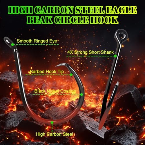 Pre-Rigged Carolina Rig Saltwater, Egg Sinker Grouper Rigs with 10 Circle Hooks, Stainless Steel Leader Fishing Wire, for Snapper Flounder Sea Bass Surf Fishing Bottom Rig - Image 4