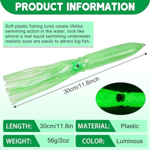 Luminous Octopus Squid Skirts Fishing Lures 3/8pcs Soft Squid Trolling Lure - Image 2