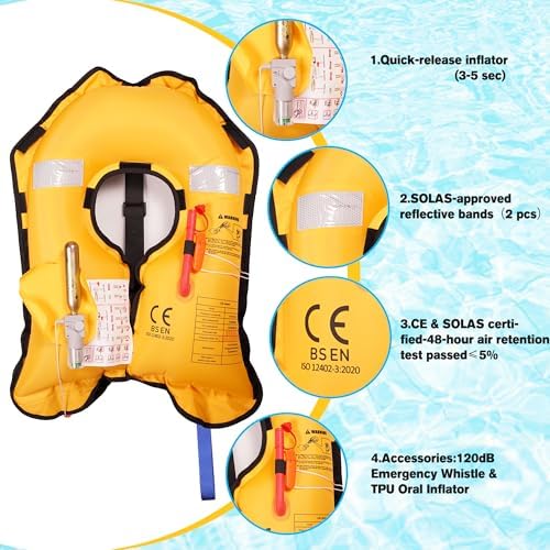 Inflatable-Life-Jacket| Lightweight Life-Vest for Adults| Automatic Inflatable-PFD| Supports up to 300 lbs - Image 5