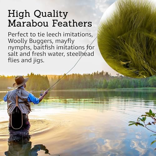 Creative Angler Strung Marabou Bird Feathers for Tying Fly Fishing Flies - Fly Tying Accessories - Perfect Choice for Tail & Wings and Easy to Tie On The Lure - Image 5