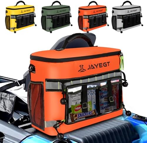 Kayak Cooler Behind Seat - Waterproof Cooler Bag Compatible with Lawn-Chair Seat Kayak，Kayak Accessories Camping Cooler, Portable Ice Chest for Fishing, Beach, Travel,Picnic, Cooler Leak-Proof by JAYEGT
