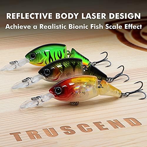 TRUSCEND Swimmax Easy Catch Fishing Lures with BKK Hooks, Wiggling, Vibrating, Rattling and Gurgling for More Bite, Heavy-Duty Dyneema Fiber Jointed Swimbaits for Bass, Trout, Walleye, Crappie, Pike - Image 6