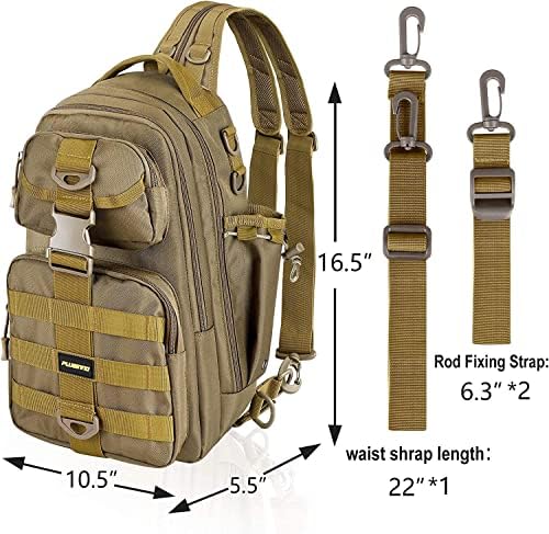 PLUSINNO Fishing Backpack Tackle Bag, Water-Resistant Backpack with Rod Holder, Ideal Gifts for Men - Image 2