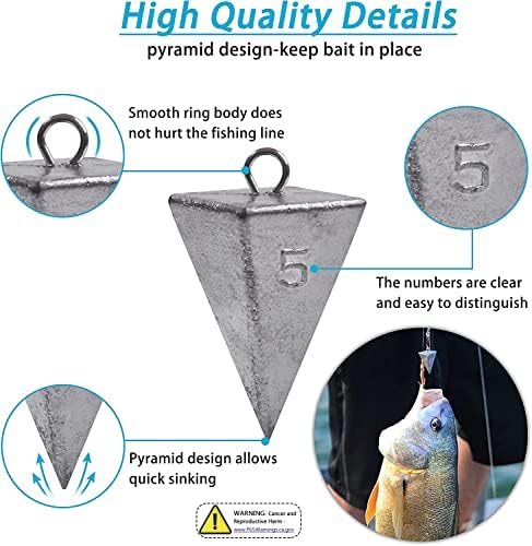 Surf Fishing Tackle Kit, 130pcs Saltwater Surf Fishing Rigs Fish Finder Rig Live Bait Rigs Include Fishing Leaders Pyramid Sinker Weight Sinker Slider Fishing Hooks Swivels Surf Fishing Accessories - Image 5
