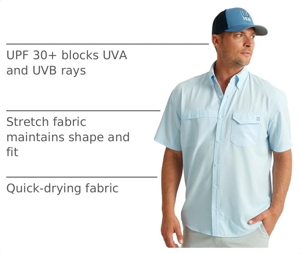 HUK Men's Tide Point Kc Scott Original Artwork Short Sleeve Shirt, Fishing Button Down - Image 4