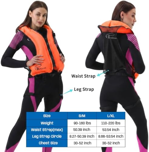 Rrtizan Inflatable Snorkel Vest for Adult, Suitable for Adult 90-220lbs - Image 2