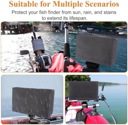 Fishfinder Cover 3-10in,Depth Finder Oxford Fabric Waterproof Protection Accessories,for Hummingbird Lowrance Models,Protects Your Screen and Device from Sun Adverse Weather Damage Fishing - Image 6